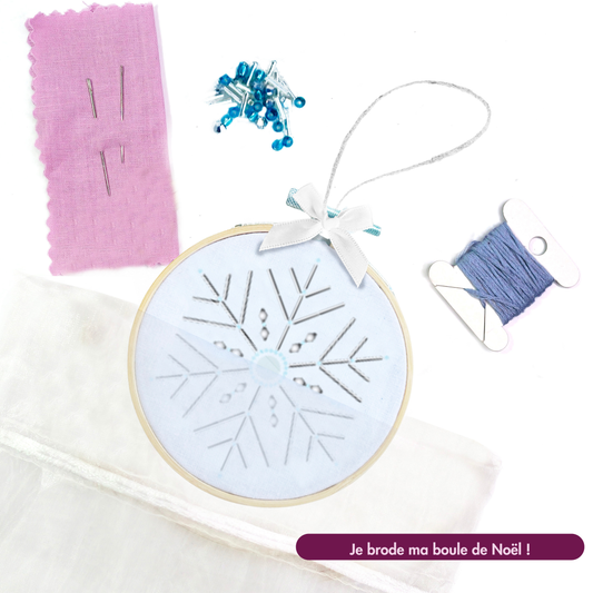 Kit de broderie - Flocon (Boule de Noël)
