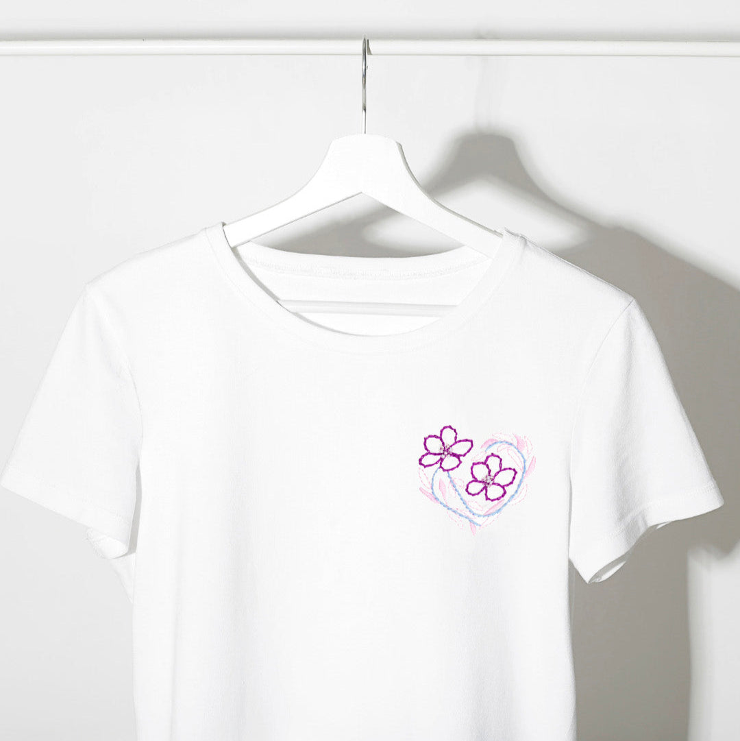 Kit de broderie - Coeur fleuri